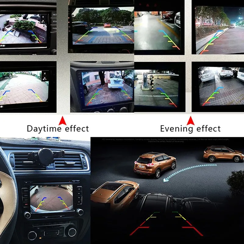 HD Camara Trasera de Reversa Vehiculos con LED Aparcamiento Marcha Atras  del Coche Vision Nocturna con Infrarrojos Resistente al Agua