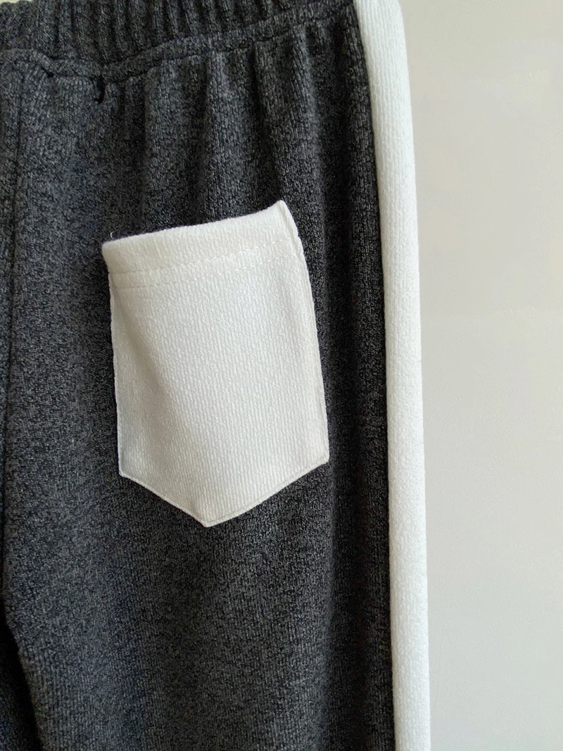 Штаны для мальчиков и девочек новая детская одежда на осень и зиму повседневные свободные штаны в полоску с карманами