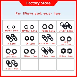 1pcs  Back Rear Camera Lens Glass Cover Ring With Frame For iPhone 6 6S 6SP 7 PLUS Rear Cam Frame Seal Bracket Replacement Parts