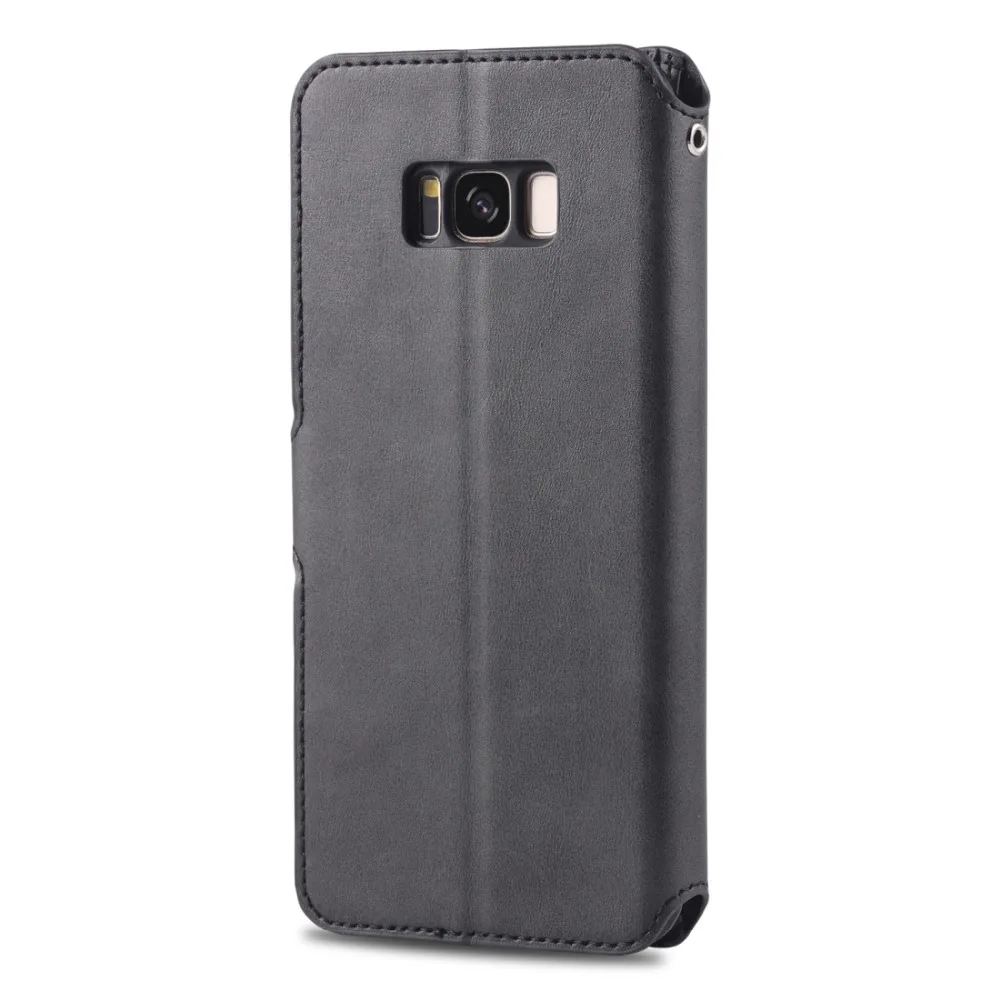 Чехол для телефона для Galaxy S8 Plus из искусственной кожи чехол с держателем и отделениями для карт и фоторамкой