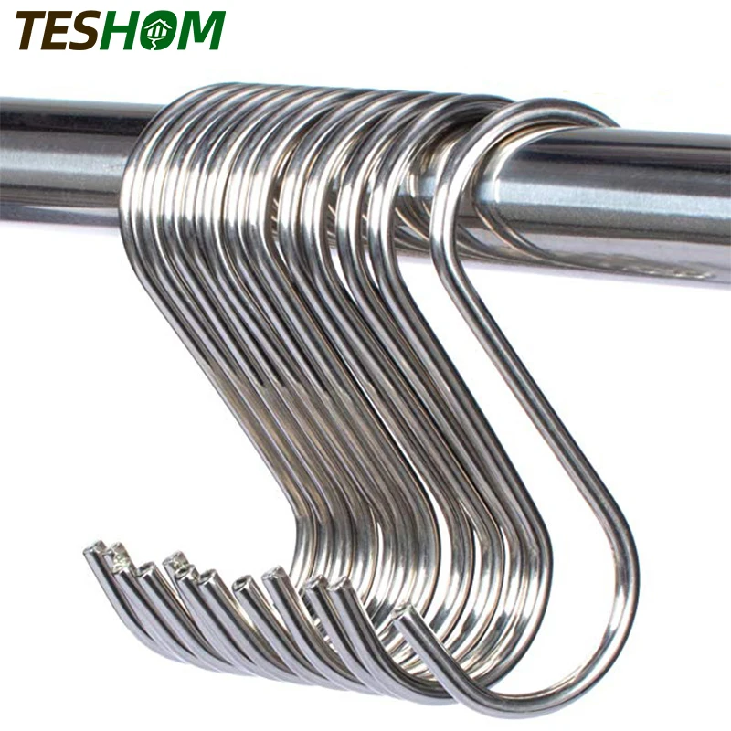 10pcs Hooks S Shaped Hanging Pan Pot Holder Rack Hooks Hangers For