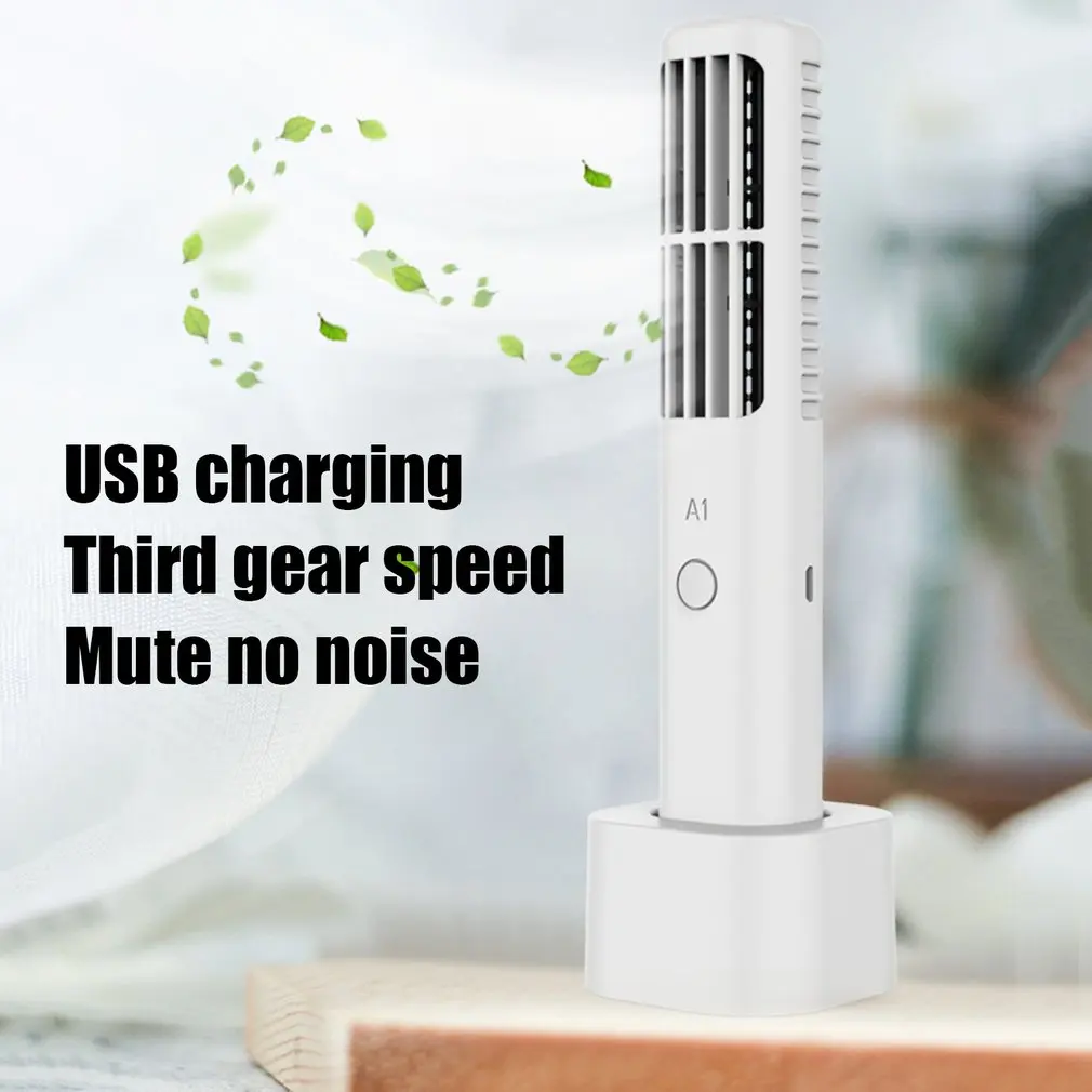 Мини USB вертикальный безлопастный кондиционер Ручной портативный кулер Настольный бесшумный вентилятор охлаждения для дома и офиса