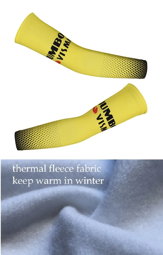 

WINTER FLEECE THERMAL 2019 JUMBO VISMA PRO TEAM NEW CYCLING JERSEY ARM WARMERS SUN UV PROTECTION ONE PAIR SZIE XS-4XL