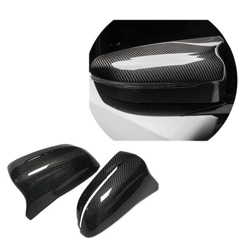 

2Pcs Car Dry Carbon Fiber Style Side Rear View Mirror Cover Replaceable for BMW M5 F90 2018-2020
