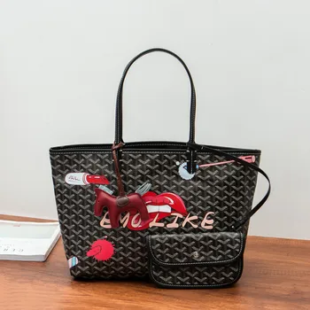 

Bag new dog teeth 2020 fashion graffiti tote shoulder bag large capacity handbag large capacity large bag