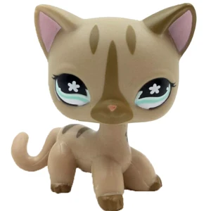 pet shop lps лпс пет шоп игрушки кошка немного короткие волосы стоял серый#5#391 черный#336 старые оригинальные игрушки котенок детей Рождество подарок коллекция - Цвет: 468
