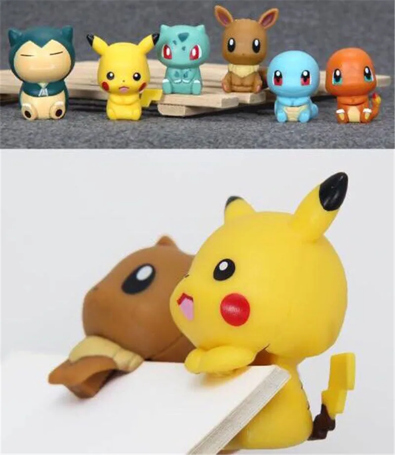 6 шт./компл. Покемон сидя осанка Пикачу eeevee Snorlax белка булбазавр Фигурки игрушки