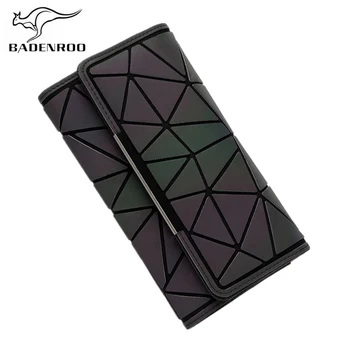 

Badenroo Women Wallet Clutch Female Long Noctilucent Purse Geometric Zipper Glowing Phone Wallet Ladies Fashion Luminous Clutch
