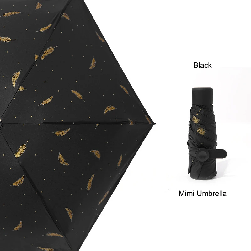Mini Black LIKE RAIN автоматический складной зонт от дождя женские творческий ветрозащитный детский зонт для дождь и солнце солнцезащитный зонтик UBY04 - Цвет: Mini Black