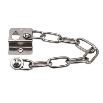 

High Quality Chain Sturdy Steel Home Safety Nickel Finish With Screw Safety Hotel Door Security Door Anti-theft Chain