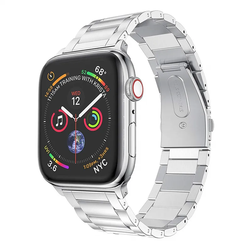 Металлический браслет Смотреть Band 40 мм 44 мм для наручных часов Apple Watch, версии 4 Нержавеющая сталь браслет ремешок для наручных часов iWatch 1/2/3 38 мм 42 мм Для мужчин