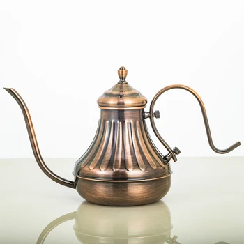 

Bronze Vintage Coffee Tea Kettle Gooseneck Stainless Steel Coffee Copper Pot Long Spout Pour Over in Hand Pour Over Coffee or Te