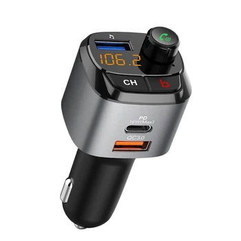 

NEW-Car Bluetooth Wireless Adapter FM Transmitter MP3 Radio Music Player Car Kit with Hands-Free Calling and 3 USB Charger