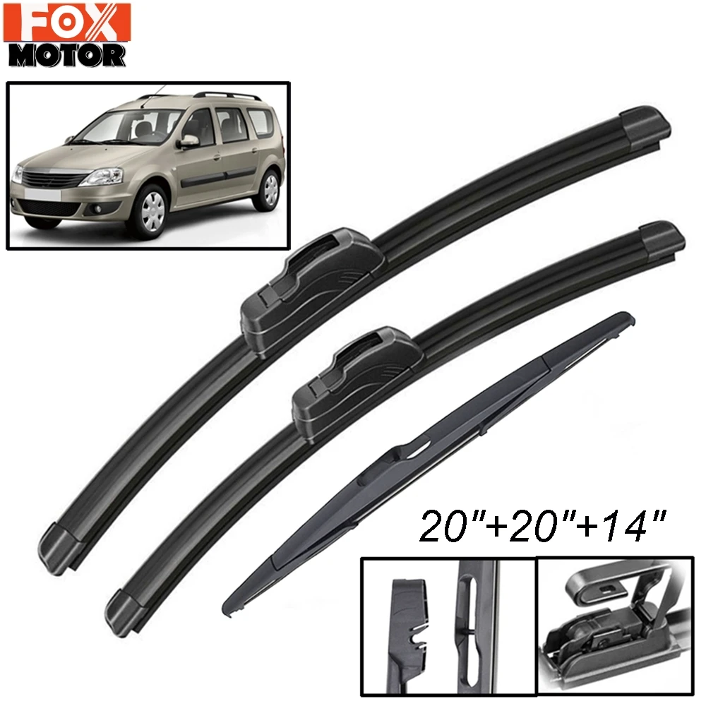 XUKEY 3 шт./компл. набор лезвий стеклоочистителей для Dacia Renault Logan MK1 MCV 2012 2011 2010 2009 2008 2007