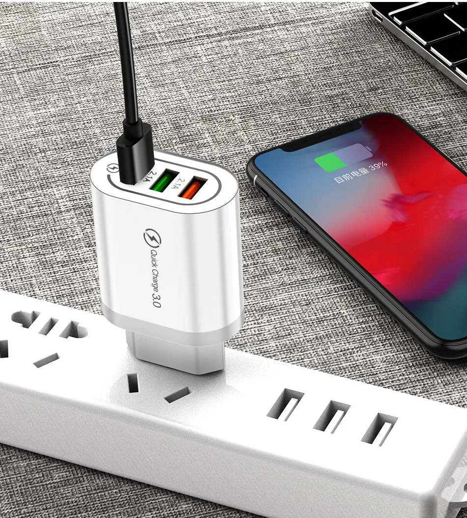 Зарядное устройство OLAF USB 3 0 18 Вт быстрое зарядное QC3.0 для Samsung S10 Xiaomi Mi9 iPhone X