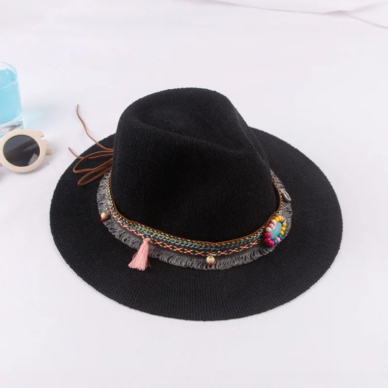 

Wholesale Summer Cap Beach Outing College Style Sun-resistant Straw Hat Women's Fedora Hat Heroic Spirit Casual Billycock