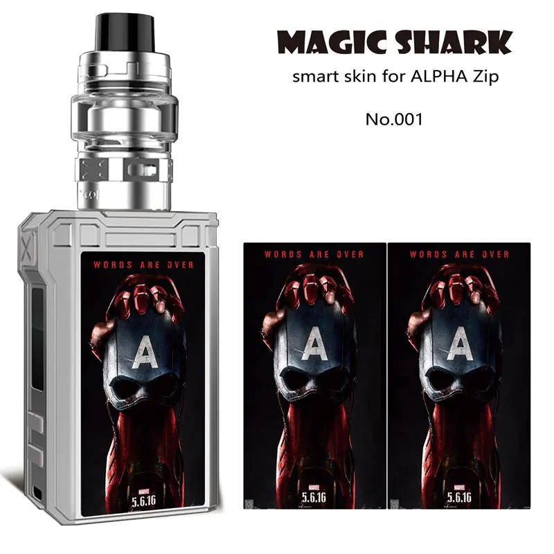 Волшебная Акула, Череп, защищающая, веселое Рождество, обертка, Vape, полная пленка для Альфа, на молнии, чехол, Обложка, наклейка для Voopoo Alpha, на молнии