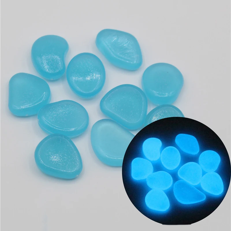 

100Pc Pack Luminous Stone Pebbles Glow In The Dark Garden Fish Tank Decorative