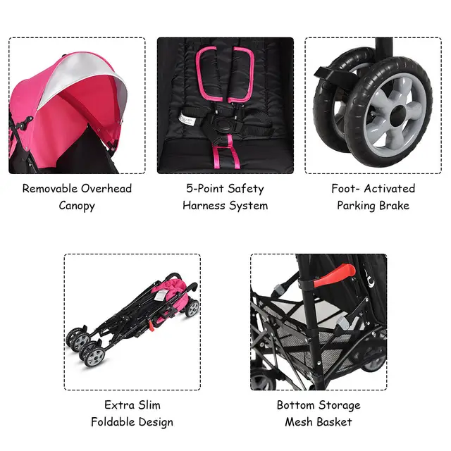 Folding Lightweight Baby Toddler Umbrella Outdoor Stroller 3