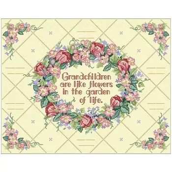 

Wreath anniversary patterns Counted Cross Stitch 11CT 14CT 18CT DIY Cross Stitch Kits Embroidery Needlework Sets home decor