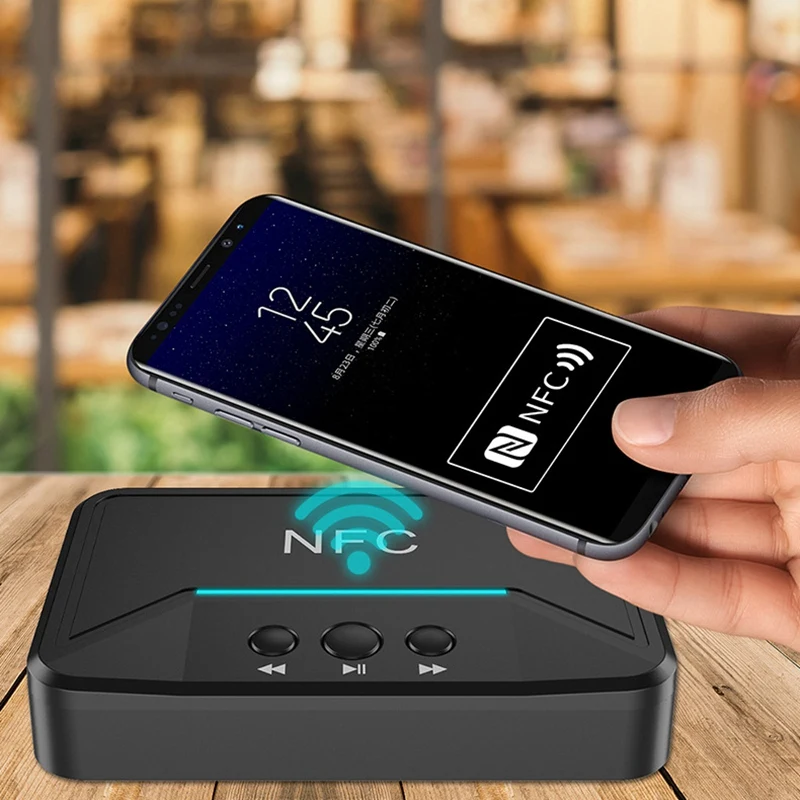 Bluetooth приемник NFC/USB диск для чтения музыки стерео беспроводной адаптер 3,5 мм AUX/RCA Автомобильный Динамик Bluetooth аудио приемник