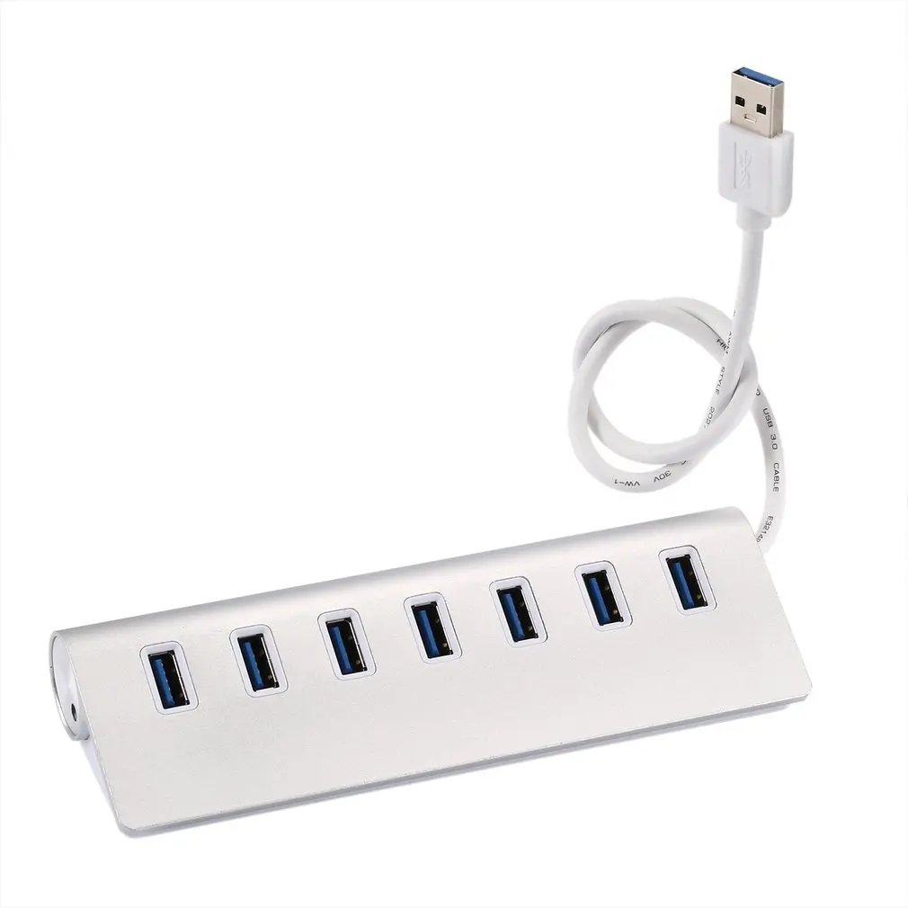 Мини Портативный Высокоскоростной 7 портов USB 3,0 концентратор Алюминиевый usb-концентратор переходник Кабель для передачи данных для ПК ноутбук планшет