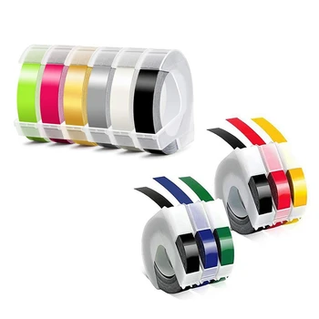 

9mm x for Dymo Embossing Label Machine & White on Black/ Clear/ Silver/ Gold/Fluorescent Pink/Fluorescent Green