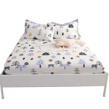 

Hot 1 Piece Tree Printing Bed Mattress Cover Protector Sheet Air-Permeable Home Textile Mattress Cover Grippers Bed Linens