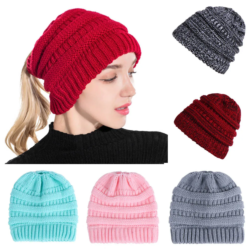 

Womens Hats Fashion Women Beanies Baggy Warm Crochet Winter Wool Knit Ski Beanie Skull Slouchy Caps Hat Bayan şapkalar 2019