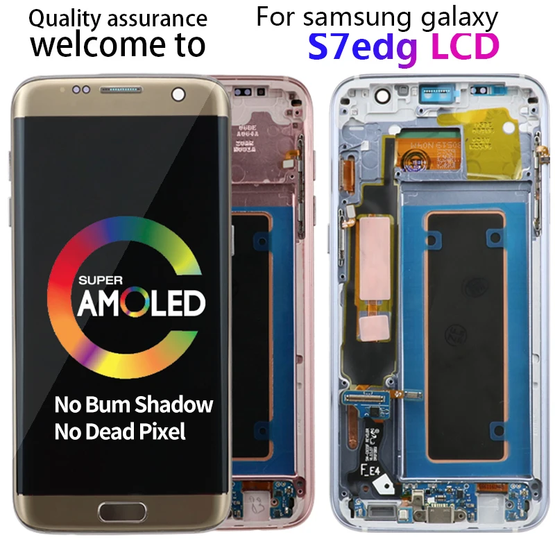 Super AMOLED для SAMSUNG Galaxy s7 edge дисплей G935F SM-G935F LCD дигитайзер сенсорный экран в сборе