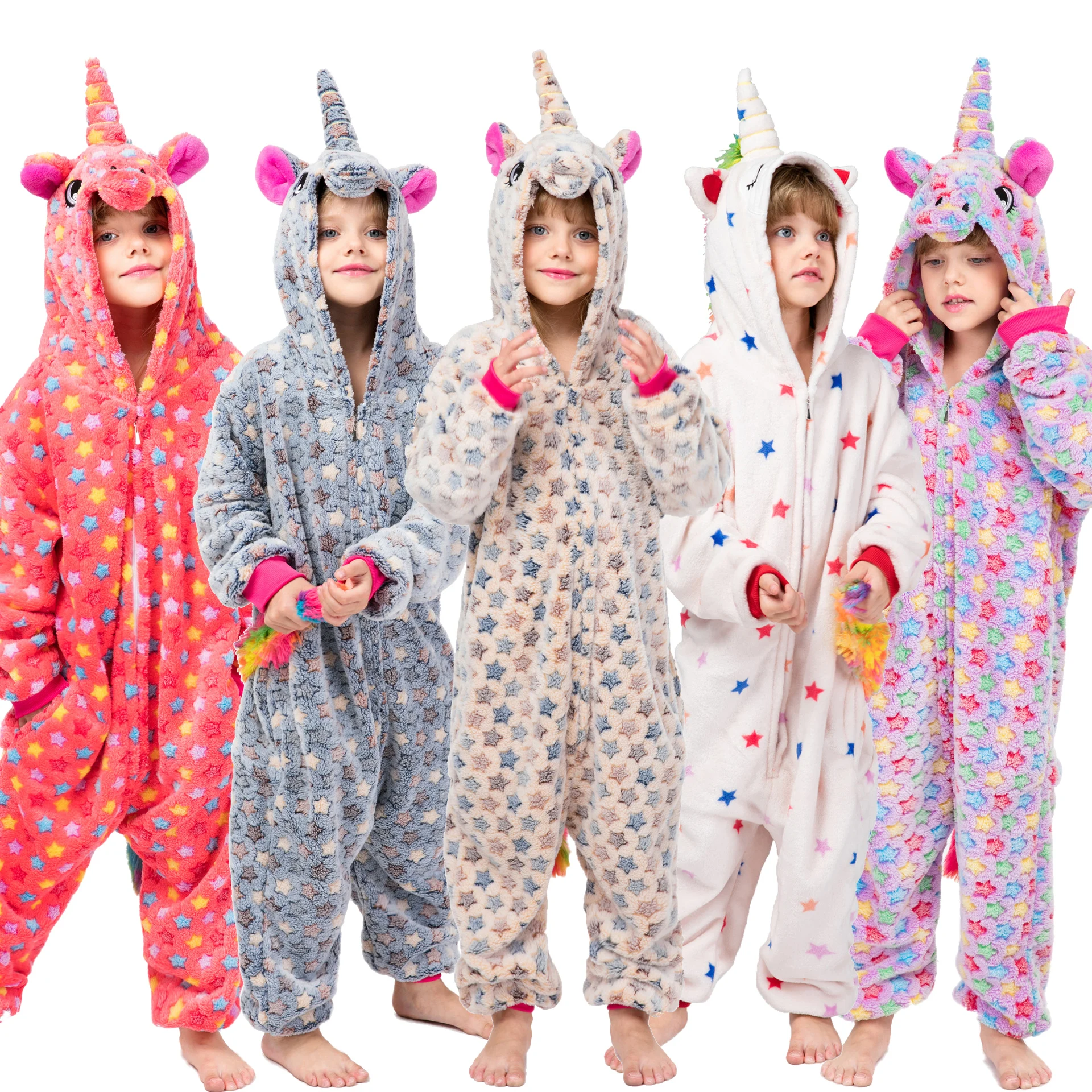 

Animal Pajamas Girls Unicorn Winter Children pajama kids pijama de unicornio infantil pyjama licorne enfant pillamas animales