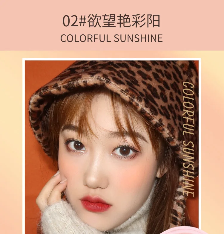 New make-up NOVO sweet pink gradual change blush natural good color double color blush plate nude makeup rouge beauty makeup - Цвет: 8866-02