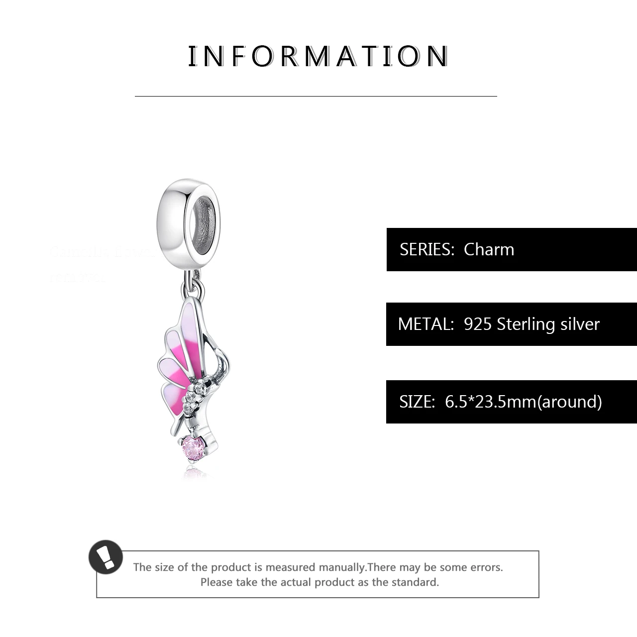Fit браслет Pandora стерлингового серебра 925 пробы тонкий розовый эмаль бабочка кулон с подвеской DIY Ювелирные изделия