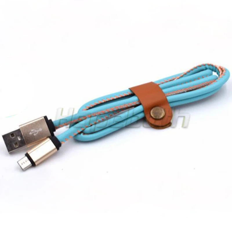 100 шт usb type-C кабель быстрое зарядное устройство Кожаный Плетеный кабель для samsung S9 S8 Xiaomi Redmi Note 7 Mi9 Быстрый USB-C зарядный шнур