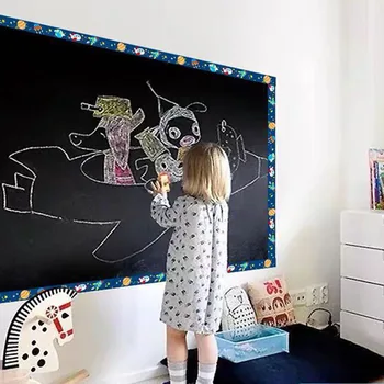 

2Pcs Removable Blackboard Sticker Blackboard Edge PVC Wallpaper Sticker Poster Art Wall Sticker for Kids Rooms Durable A35