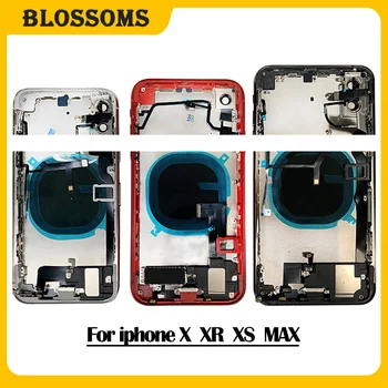 

For Iphone X XS XR / XS Max Back Middle Frame Chassis Full Housing Assembly Battery Cover Door Rear with Flex Cable