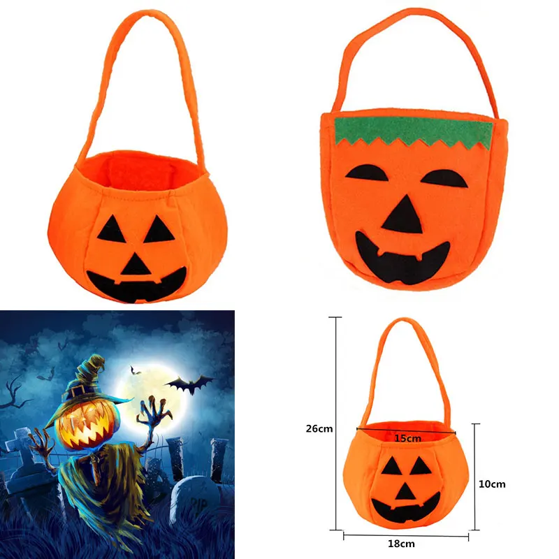 Orange Pouches Food Packingbag Cute Candy Bag Handbags Non-Woven Fabric Fashion Party Carrier Bag Gifts Halloween