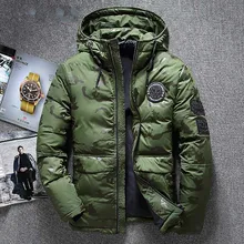 Высококачественная Мужская зимняя куртка, толстая зимняя парка, пальто, белый утиный пух, Мужская ветровка, пуховик, Размер 4XL