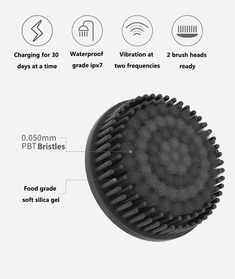 Escova de Limpeza Elétrica para Homem Limpador de Rosto Youpin Kubi Facial Profundo Tipo-c Carregamento Rosto Ipx7 4 type-c carregamento rosto escova de limpeza