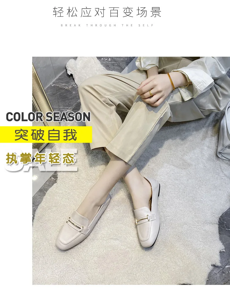 Microfiber leather plush moccasins metal decorate brief cozy loafers ladies soft bottom winter shoes woman 2-wear big size flats