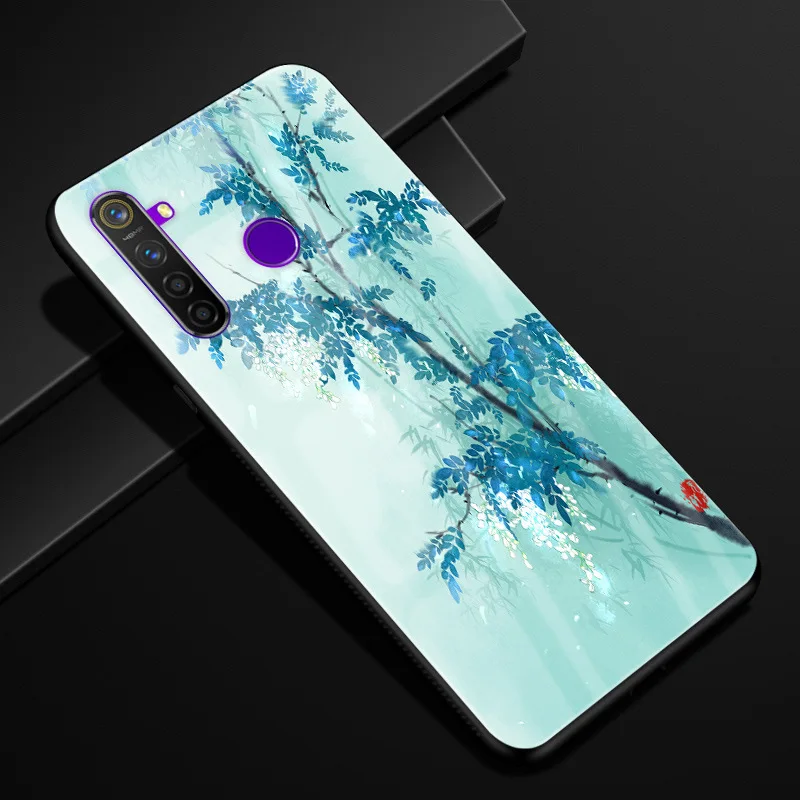 Для OPPO Realme 5 pro Чехол 6,3 ''стекло Жесткий чехол для OPPO Realme5 чехол для телефона силиконовый бампер Fundas Coque Realme 5pro - Цвет: 27