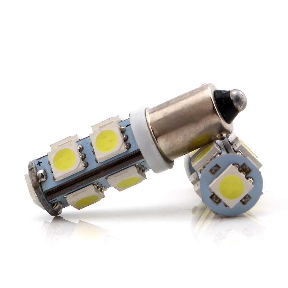 YM E-Bright 100 шт Светодиодные Автомобильные огни BA9S Внутреннее освещение T11 T4W 5050 9 SMD лампы номерного знака авто лампы белый синий красный зеленый