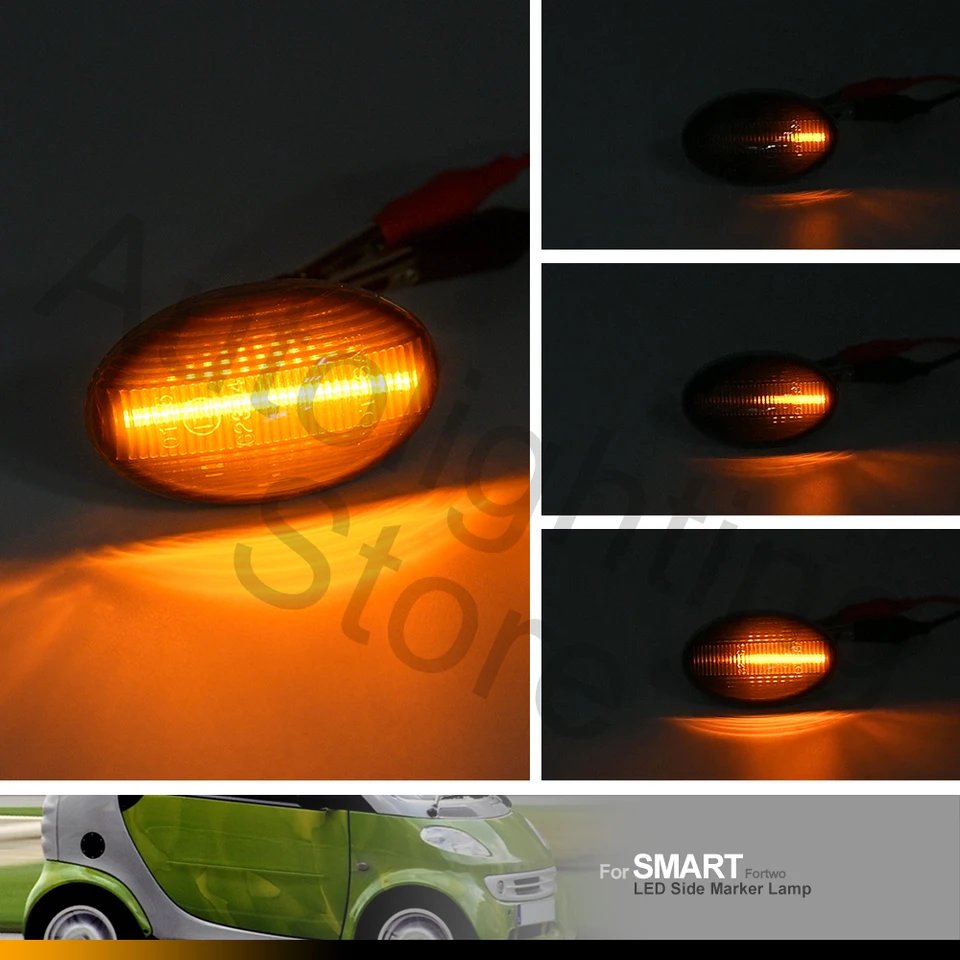 Clignotants Latéraux LED APAKA Compatible Mercedes Smart Vito - 18 LED, Résistance Canbus Intégrée, Plug & Play