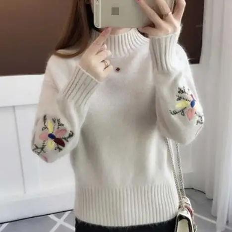 Высокое качество женский свитер 2019 водолазка Женский Топ теплый с длинным