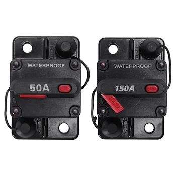 

2pcs 12V/24V Car Marine o Fuse Holder CelsiusManual Reset Circuit Breaker - 50A & 150A