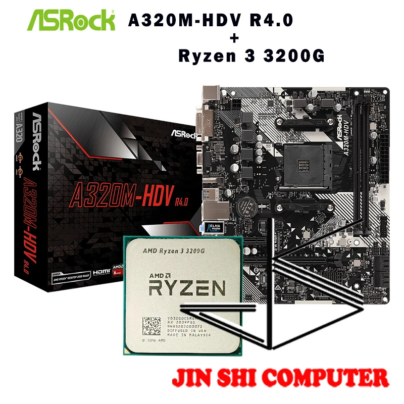 Amd Ryzen 3 30g R3 30g Cpu Asrock A3m Hdv R4 0 Motherboard Suit Socket Am4 Cpu And Motherbaord Suit All New No Fan Motherboards Aliexpress