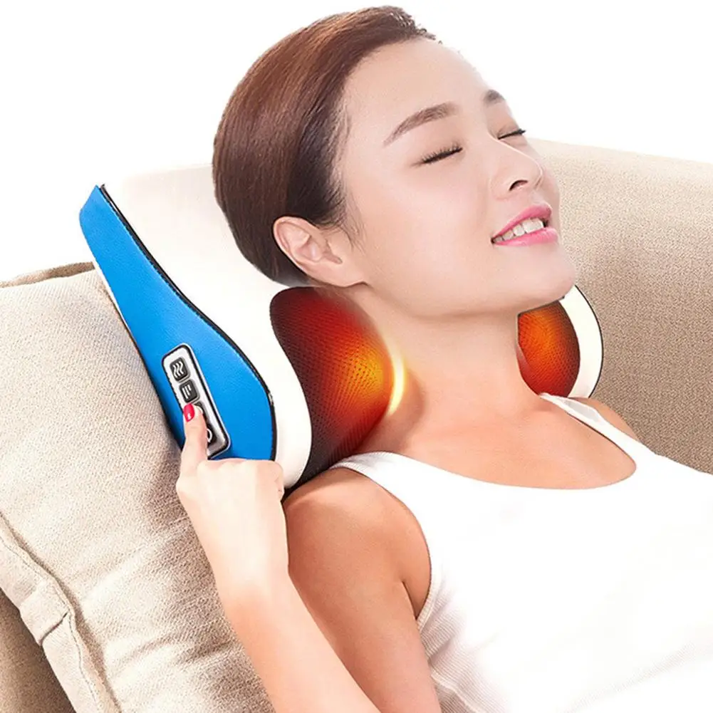 

Multifunction Electric Pulse Massager Cervical Waist Shoulder Back Cushion Intelligent Cervical Massage Pillow Health Care Tool