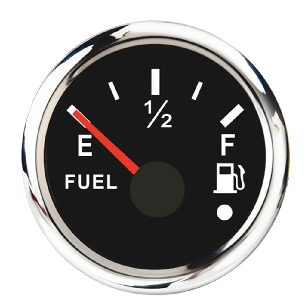 Fuel Level Gauge for Marine Boat/ Truck/ RV/ Fuel Tank Level Gauge, 0-190ohm, Waterproof, Black