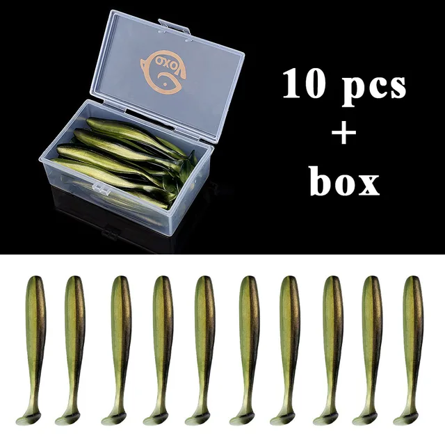 QXO Fishing Soft Lure Worm With Box Silicone Bait Swimbait Streamer Sea Fishing Spoon Lure 7cm 10cm Wobbler Set 10pcs