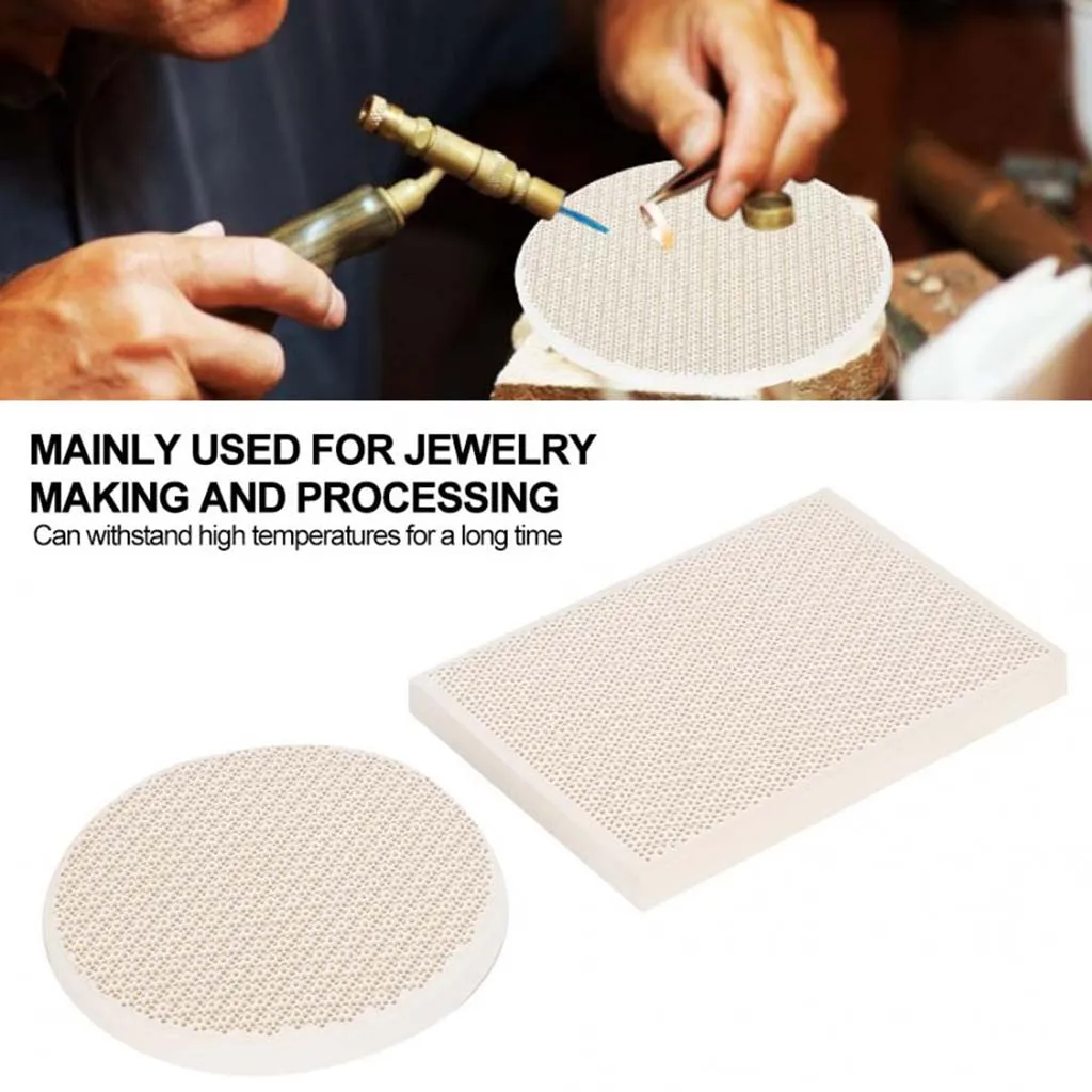 Honeycomb Ceramic Soldering Block Jewelry Drying Honeycomb Welding Brick Refractory Welding Plate for Jewelry Processing Making